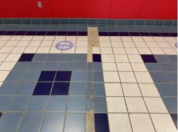 Royal Elementary School needs some foundation repair work, evidenced in part by this crack in the floor.